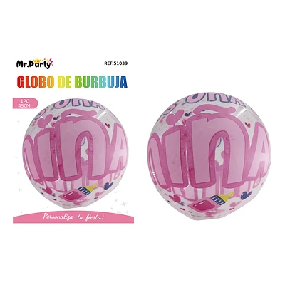 GLOBO BURBUJA DE NIÑA 20CM - 1