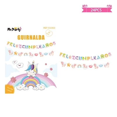 GUIRNALDAS DE UNICORNIO 5M 24PCS - 1