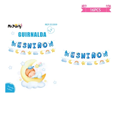 GUIRNALDAS BABY SHOWER 5M 16PCS - 1