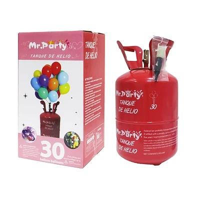 TANQUE DE HELIO PARA 30 GLOBOS ROJO 7L - 1