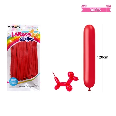GLOBOS LARGOS ROJO 120CM 30PCS - 1