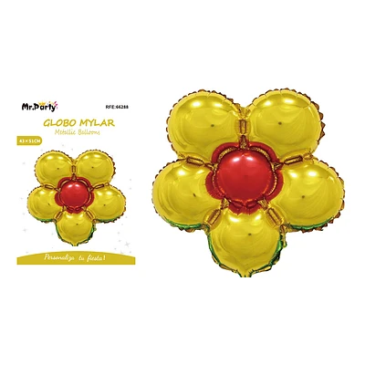 GLOBO METALICO FLOR DORADO 45CM - 1