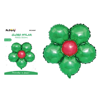 GLOBO METALICO FLOR VERDE 45CM - 1