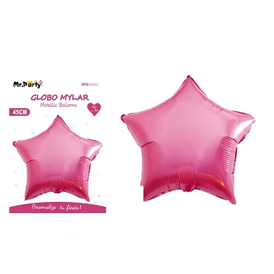 GLOBO METALICO ESTRELLA ROSA 45CM - 1