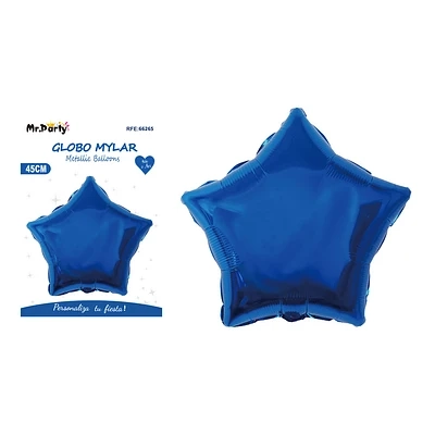 GLOBO METALICO ESTRELLA AZUL 45CM - 1