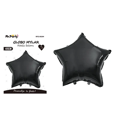 GLOBO METALICO ESTRELLA NEGRO 45CM - 1