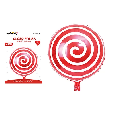 GLOBO METALICO CARAMELO CANDY ROJO 45CM - 1