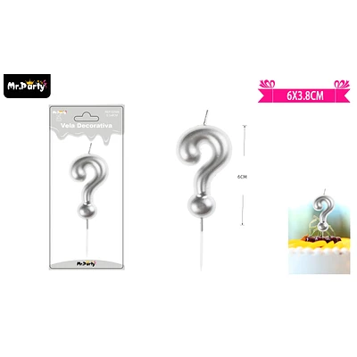 VELA DE SIGNO ? PLATEADO 3.8*6CM - 1