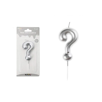 VELA DE SIGNO ? PLATEADO 3.8*6CM - 2