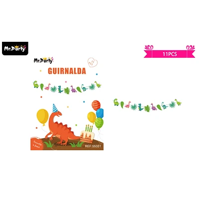 GUIRNALDA DE DINOSAURIO 3M 11PCS - 1