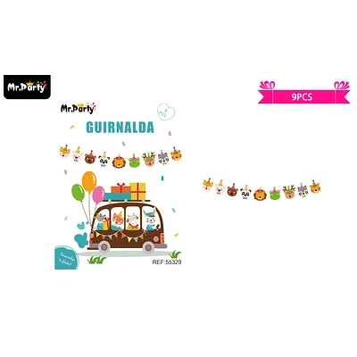 GUIRNALDA DE ANIMALES 3M 9PCS - 1