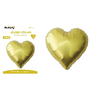 GLOBO METALICO CORAZON DORADO 45CM - 1