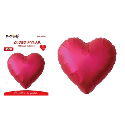 GLOBO METALICO CORAZON ROJO 45CM - 1
