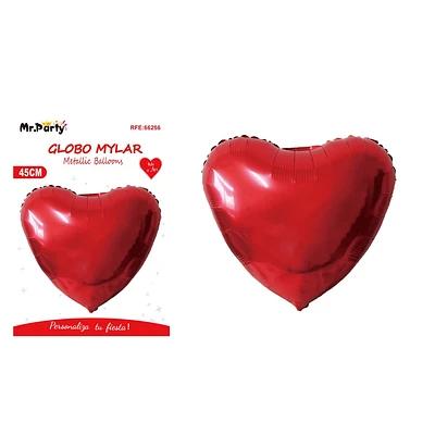 GLOBO METALICO CORAZON ROJO 45CM - 1