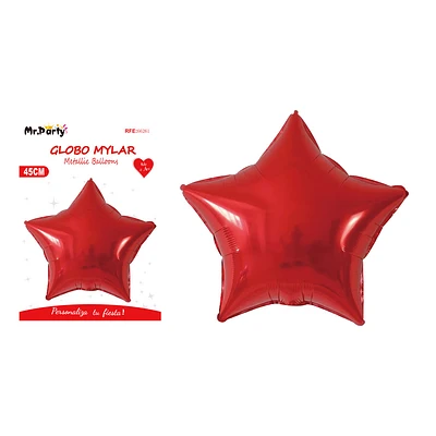GLOBO METALICO ESTRELLA ROJO 45CM - 1