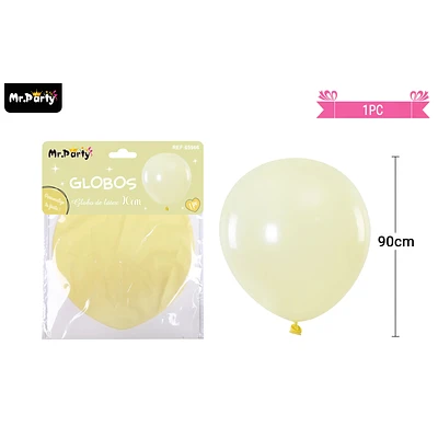 GLOBO DE LATEX COLOR PASTEL AMARILLO 90CM - 1