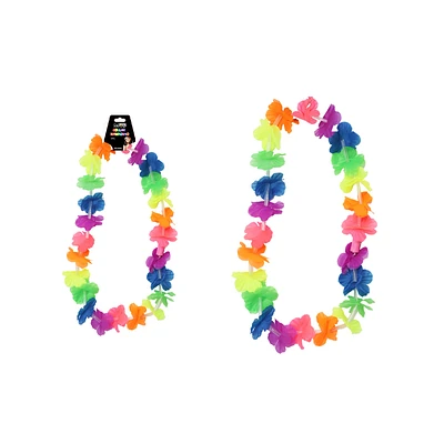 COLLAR COTILLON HAWAIANO CON LUZ MULTICOLOR 48CM - 1
