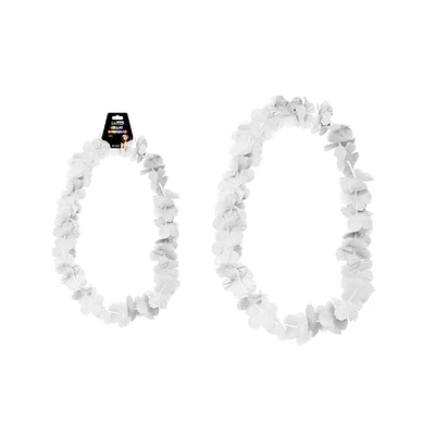 COLLAR COTILLON HAWAIANO BLANCO 48CM - 2