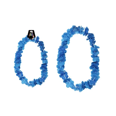COLLAR COTILLON HAWAIANO AZUL 48CM - 2