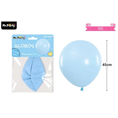 GLOBO DE LATEX COLOR PASTEL AZUL 45CM - 1