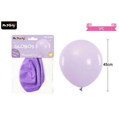 GLOBO DE LATEX COLOR PASTEL MORADO 45CM - 1