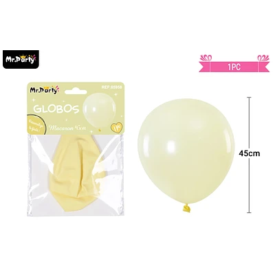 GLOBO DE LATEX COLOR PASTEL AMARILLO 45CM - 1