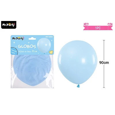 GLOBO DE LATEX COLOR PASTEL AZUL 90CM - 1