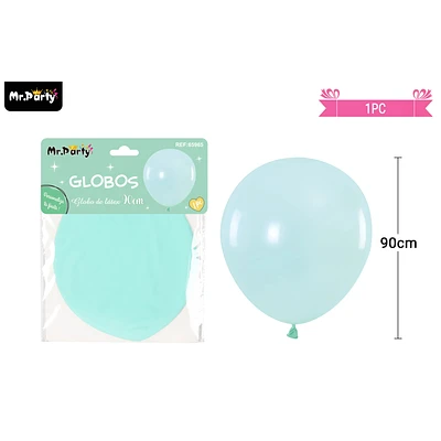 GLOBO DE LATEX COLOR PASTEL AZUL TIFFANY 90CM - 1