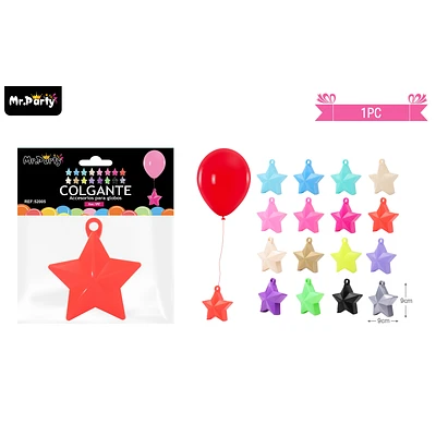 COLGANTE ESTRELLA PARA DECORACION DE GLOBOS 1PCS COLOR ALEATORIO - 1