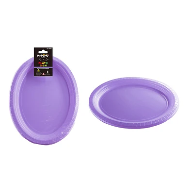 PLATOS PLASTICOS OVALADA LILA 30*23CM 5PCS - 1