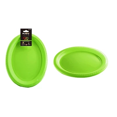 PLATOS PLASTICOS OVALADA VERDE 30*23CM 5PCS - 1
