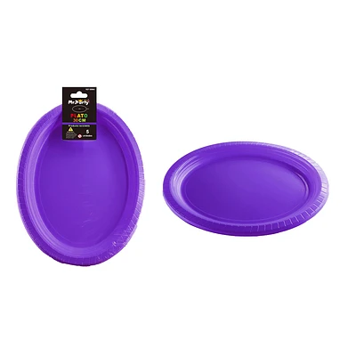 PLATOS PLASTICOS OVALADA MORADO 30*23CM 5PCS - 1
