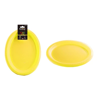PLATOS PLASTICOS OVALADA AMARILLO 30*23CM 5PCS - 1