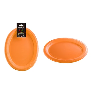 PLATOS PLASTICOS OVALADA NARANJA 30*23CM 5PCS - 1