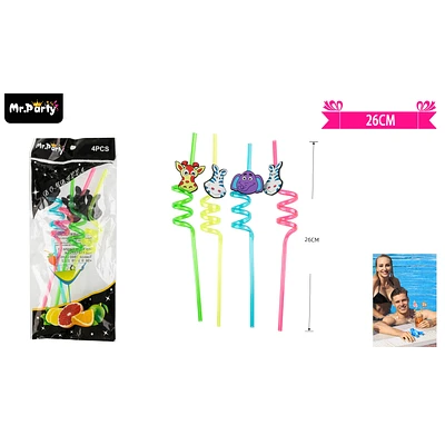 SET DE BOMBILLAS PLASTICAS AMIMALES TIERNO 26CM 4PCS - 1