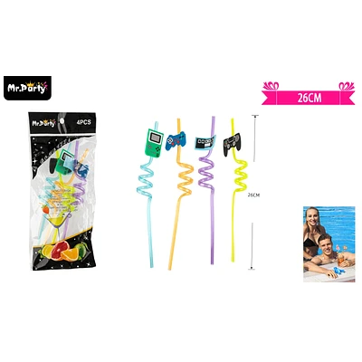 SET DE BOMBILLAS PLASTICAS VIDEO JUEGOS 26CM 4PCS - 1