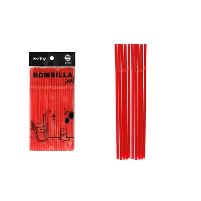 BOMBILLAS DE PLASTICAS FLEXIBLES ROJO 21CM 100PCS - 2