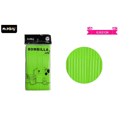 BOMBILLAS DE PLASTICAS FLEXIBLES VERDE 21CM 100PCS - 1