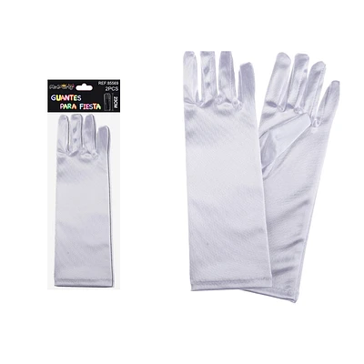 GUANTES CORTOS BLANCO DE COTILLON NIÑO 23CM - 2