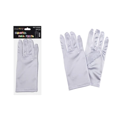 GUANTES CORTOS BLANCO DE COTILLON ADULTO 23CM - 2
