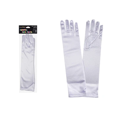 GUANTES LARGOS BLANCOS DE COTILLON NIÑO 32CM - 2