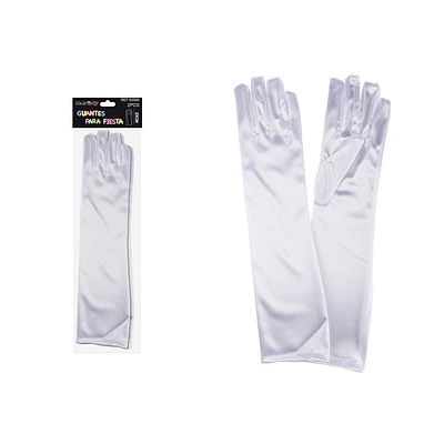 GUANTES LARGOS BLANCOS DE COTILLON ADULTO 38CM - 2