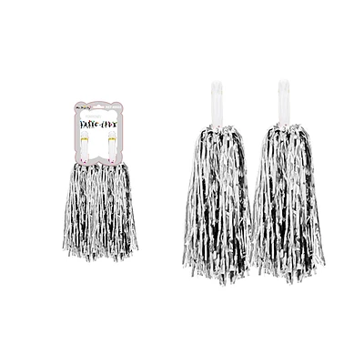 POMPONES PORRISTA PLATEADO 2PCS 33CM - 2