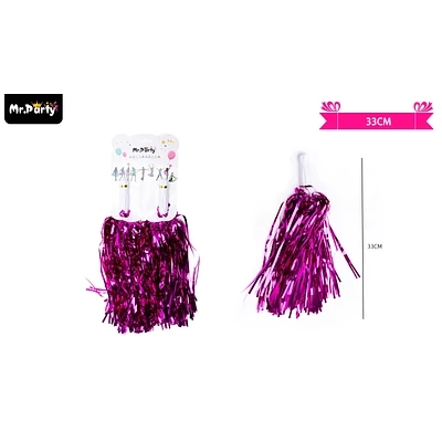 POMPONES PORRISTA FUCSIA 2PCS 33CM - 1
