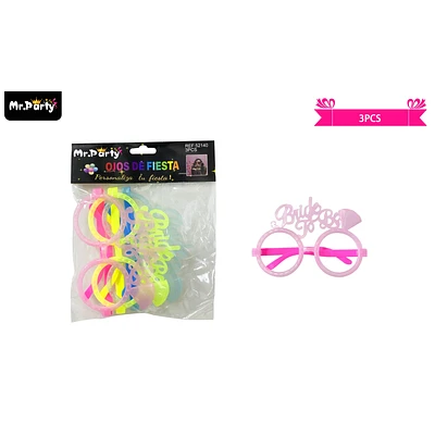 LENTES COTILLON FLUOR COLORES SURTIDOS 3PCS - 1