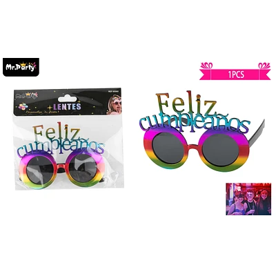 LENTES COTILLON FELIZ CUMPLEAÑOS MULTICOLOR 1PCS - 1