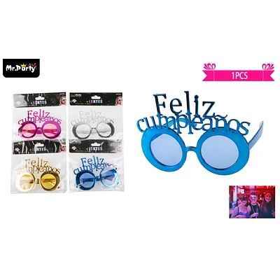 LENTES COTILLON FELIZ CUMPLEAÑOS COLOR ALEATORIO 1PCS - 1