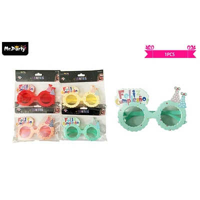 LENTES COTILLON FELIZ CUMPLEAÑOS COLOR ALEATORIO 1PCS - 1