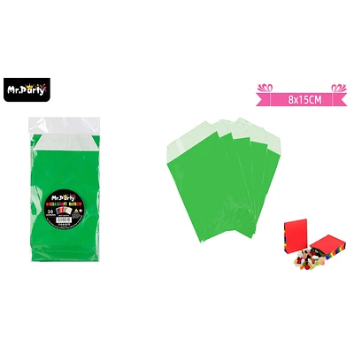 BOLSA DE PAPEL PARA DULCES VERDE 8*15CM 30PCS - 1