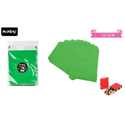 BOLSA DE PAPEL PARA DULCES VERDE 13*18CM 30PCS - 1